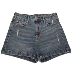 Denizen from Levis Mom Shorts Womens 3 W26 Blue Distressed High Rise Denim
